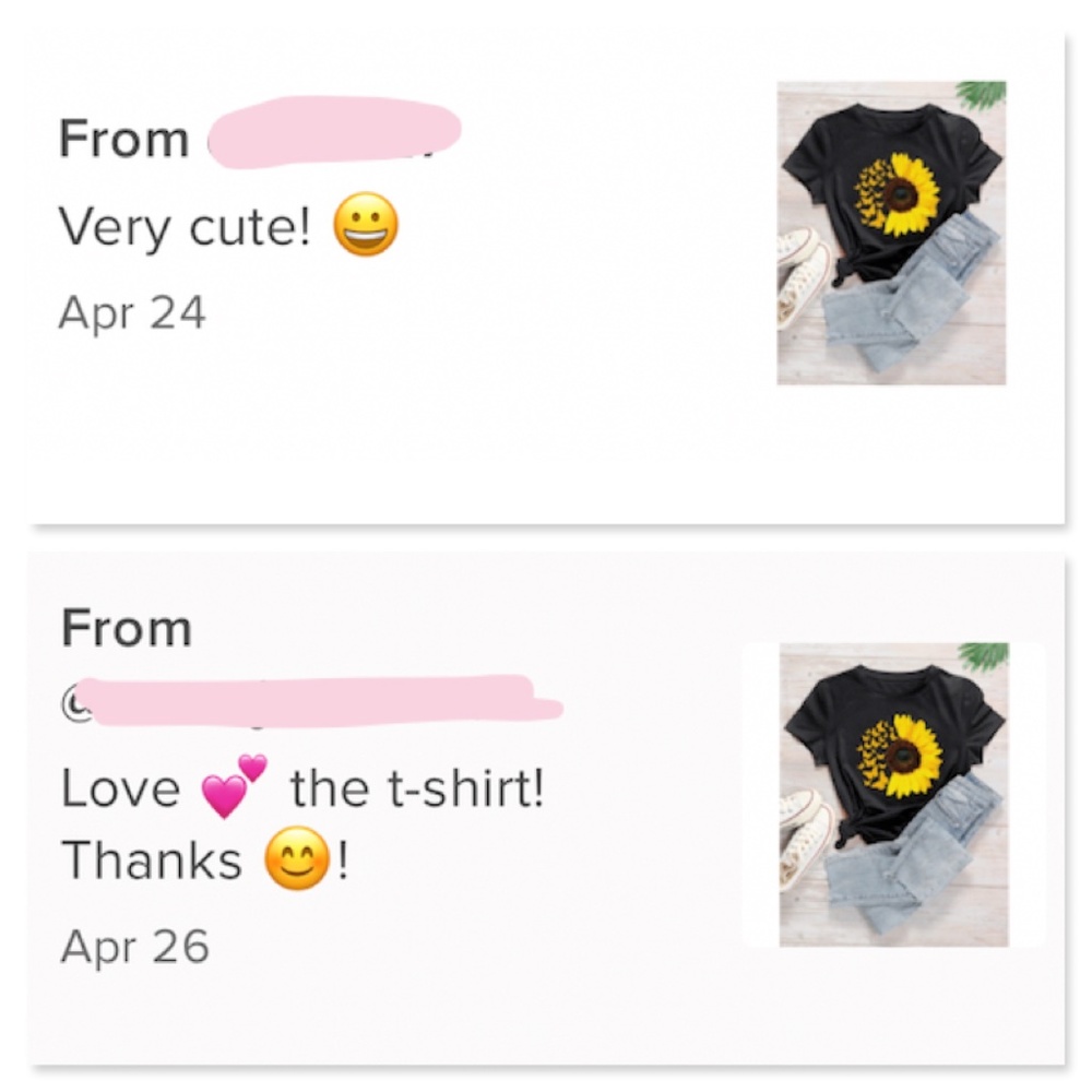 Sunflower Print Black Tee Shirt - Picture 5 of 10